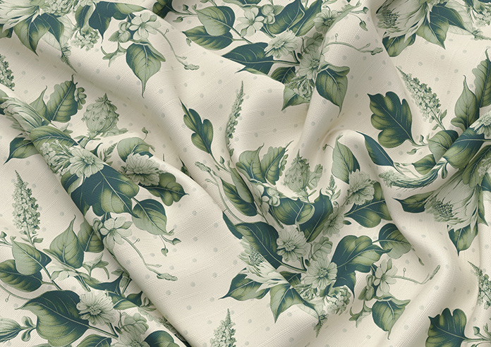 Pensford, Penn Bouquet Barbing Green - Made to Measure Curtains - Image 4